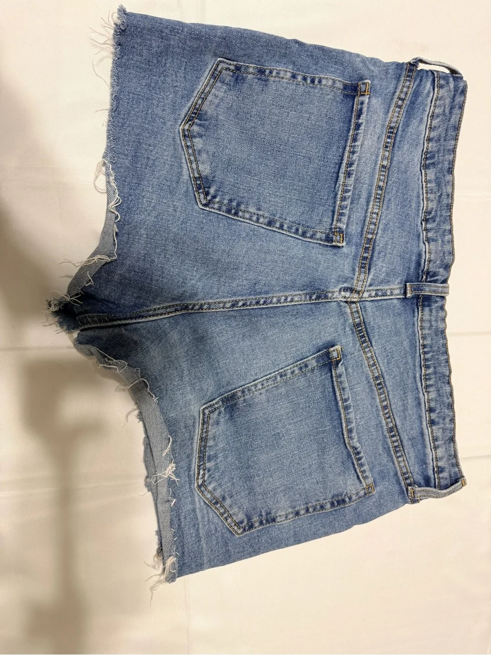 Classic High-Rise Distressed Denim Shorts - Light Blue Old Navy